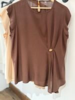 Blusa efecto lino con drapeado - Imagen 6