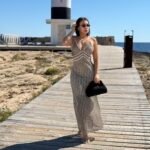 Vestido crochet beige