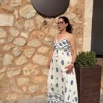 Vestido largo estampado azul