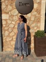 Vestido bordado efecto denim