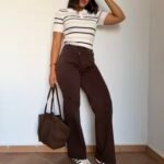 Vaquero cruzado Wide Leg marrón