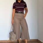 Pantalón culotte con cinturón