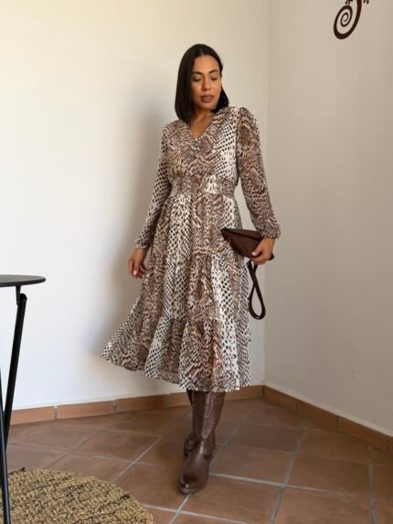 Vestido estampado serpiente