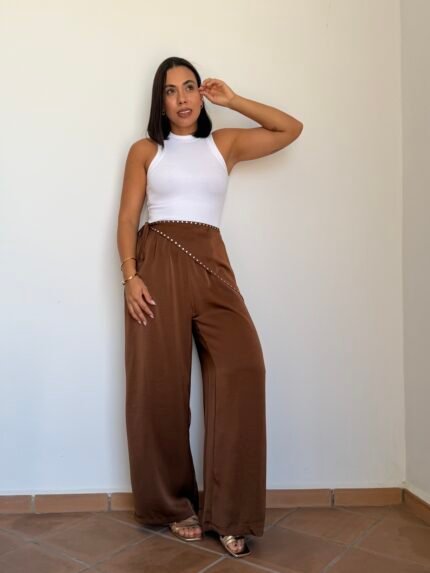 Pantalón satén con pañuelo