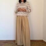 Pantalón con cinturón flecos