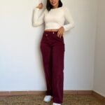 Vaquero cruzado granate Wide Leg